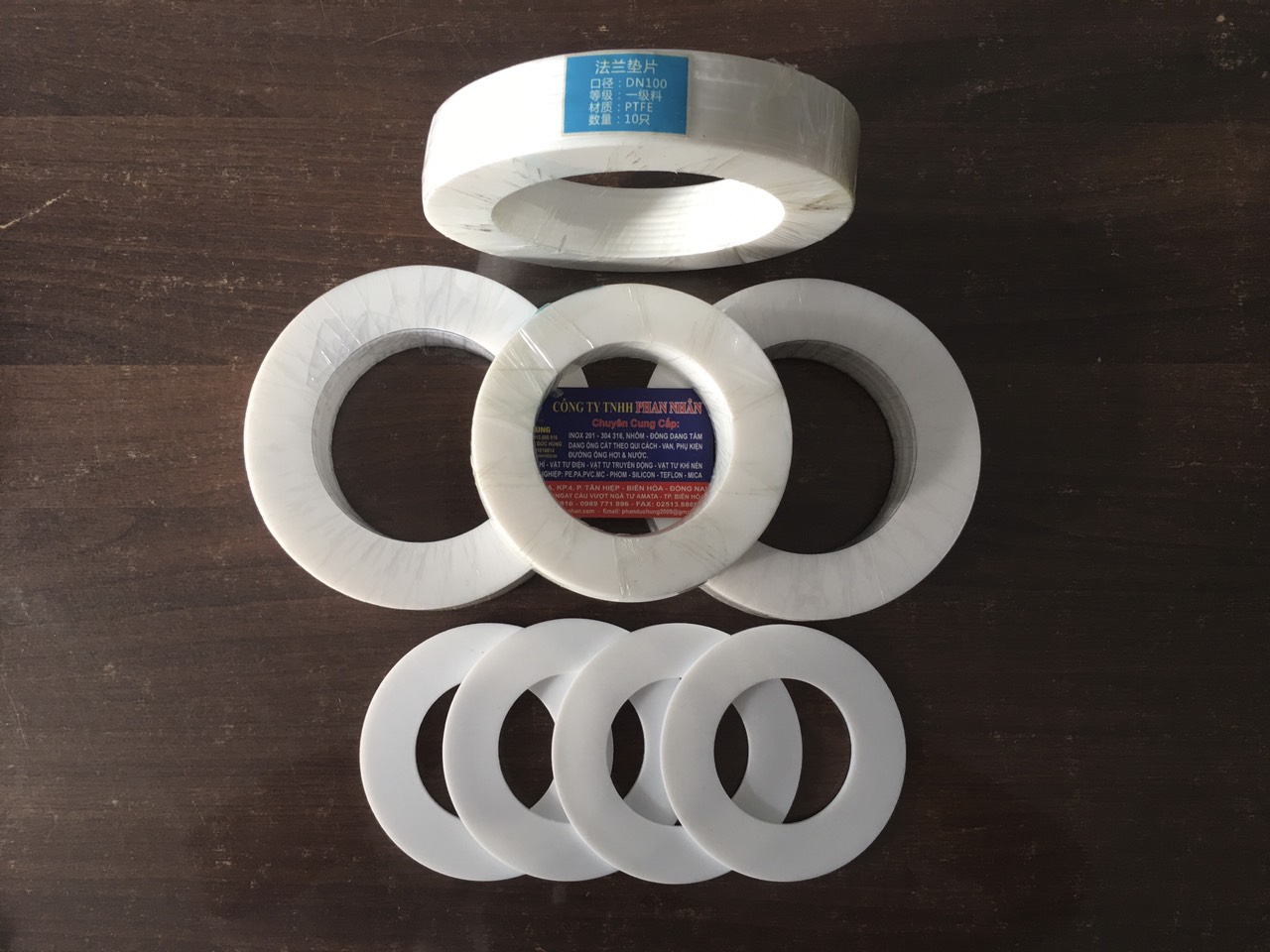 Ron Mặt Bích Teflon (PTFE Flange Gasket) phẳng Chịu Nhiệt Cao.