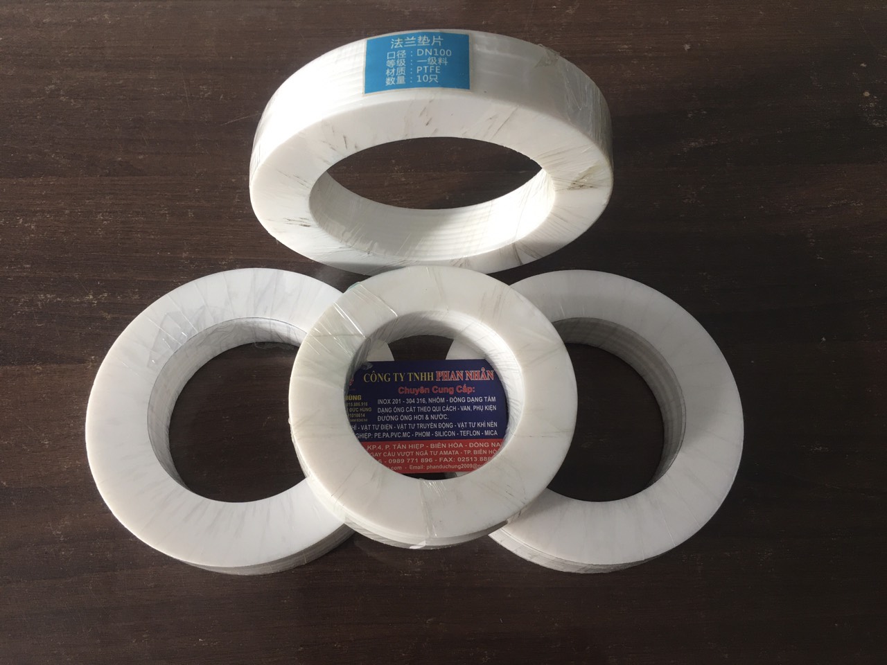 Ron Mặt Bít Teflon (PTFE) Chịu Nhiệt Loại Phẳng dày 3mm, 4mm, 5mm.