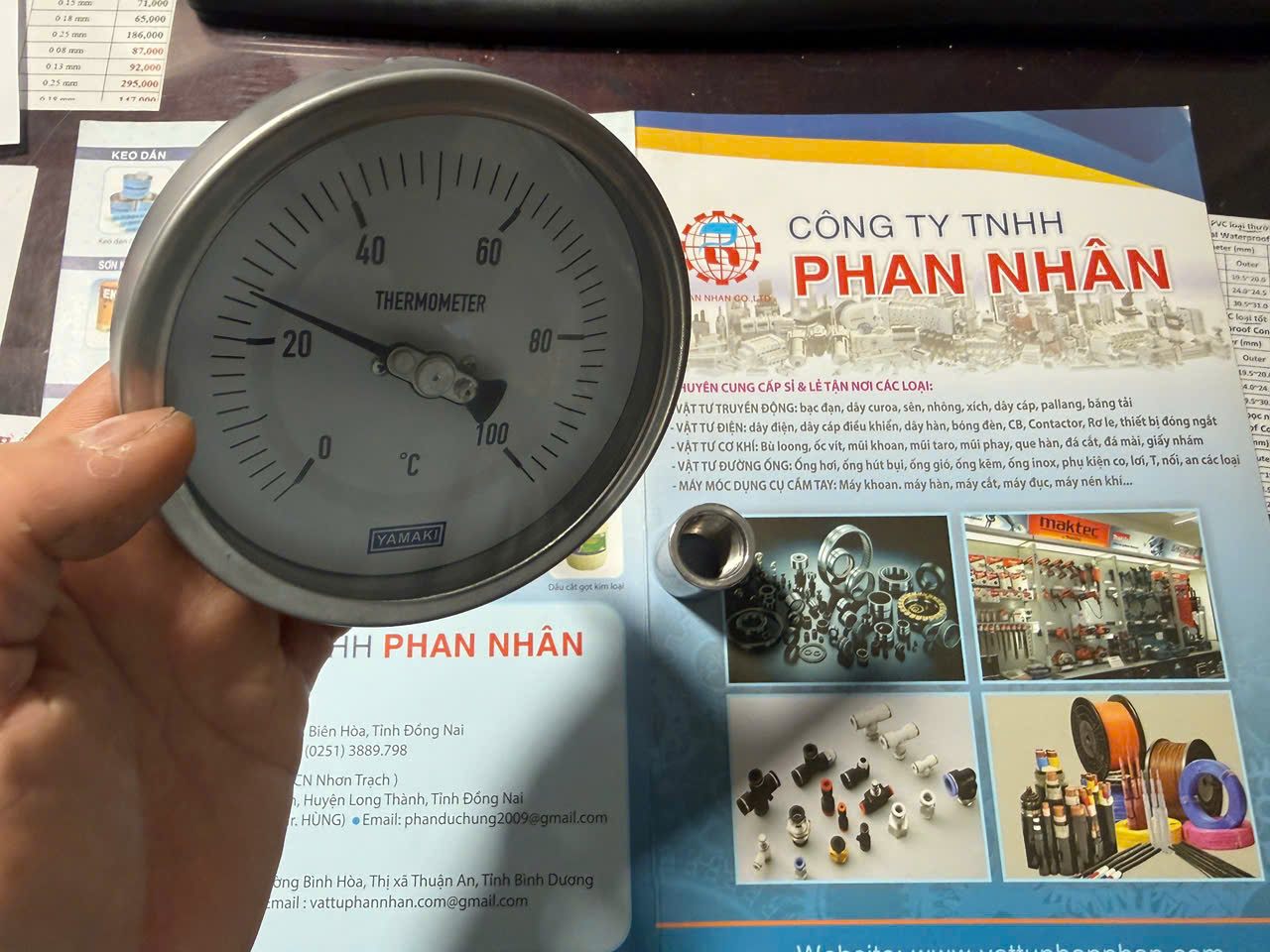 Đồng Hồ Đo Nhiệt Độ Từ 0-100 Độ C, Ren Kết Nối Sau Lưng.