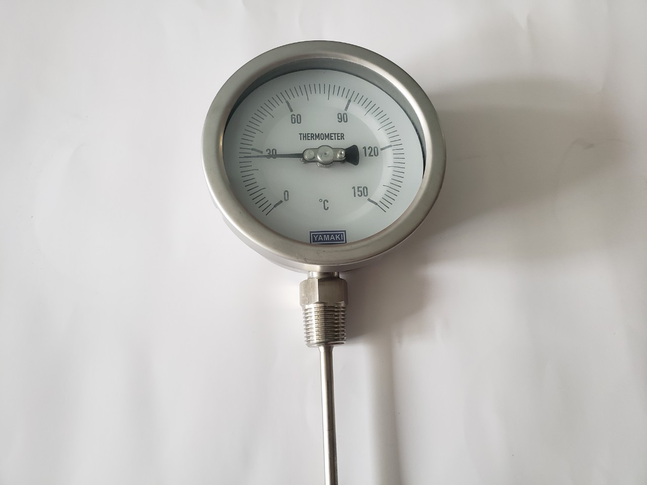 ĐỒNG HỒ ĐO NHIỆT ĐỘ TỪ 0 ĐẾN 150 ĐỘ C, CHÂN REN ĐỨNG.