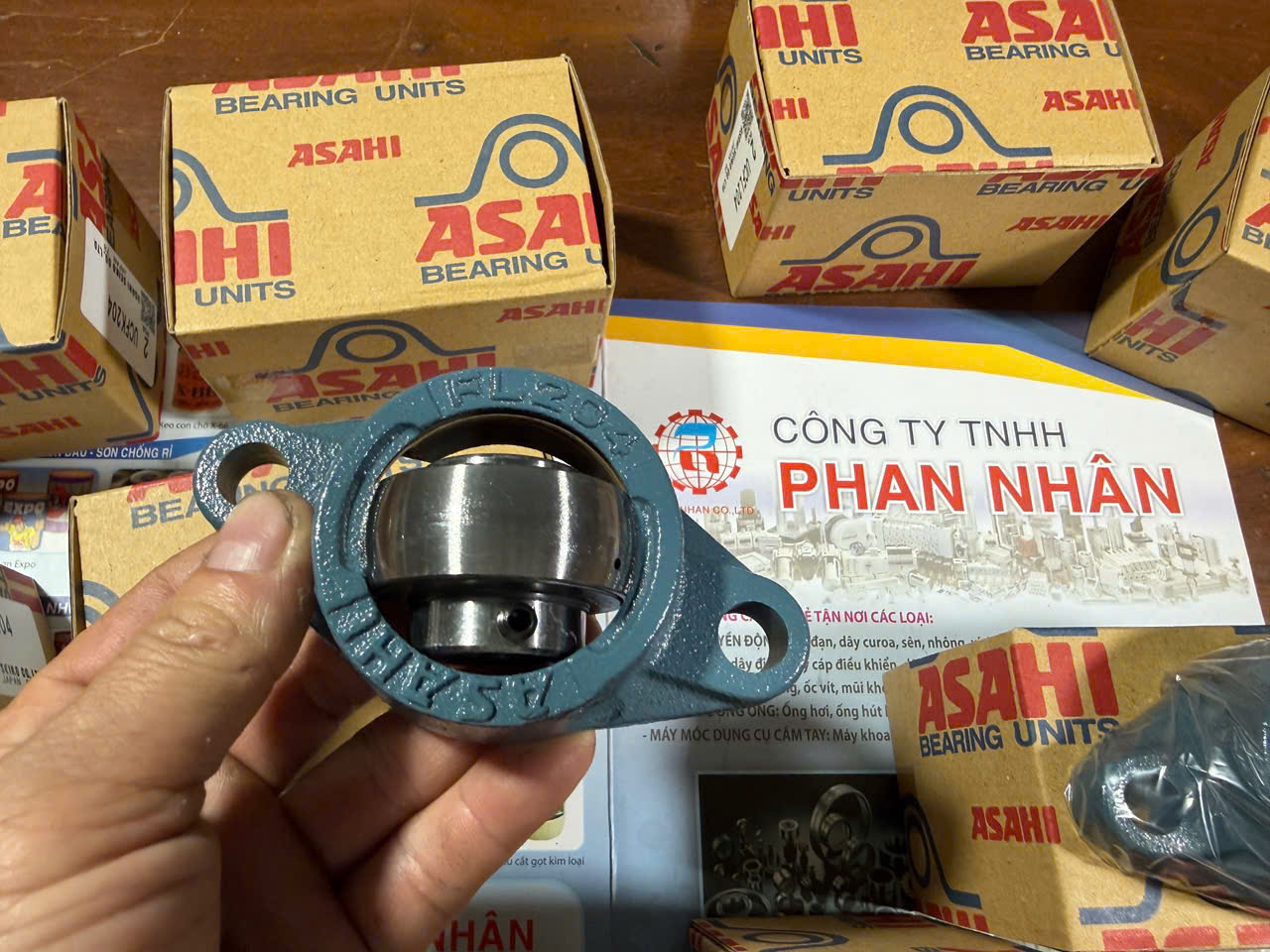 GỐI ĐỠ, VÒNG BI ASAHI UCFL204 ( TRỤC 20MM ) CHÍNH HÃNG.
