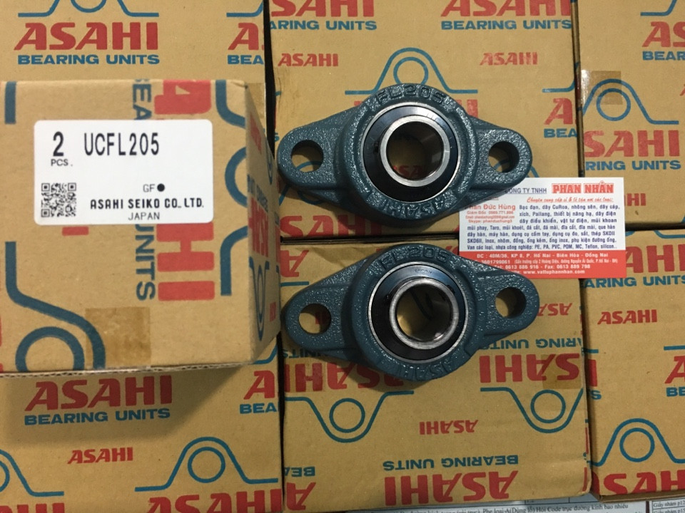GỐI ĐỠ, VÒNG BI ASAHI UCFL205 ( TRỤC 25MM ) CHÍNH HÃNG.