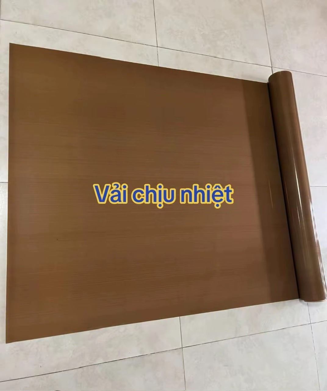 VẢI TEFLON CHỊU NHIỆT MÀU NÂU KHÔNG CÓ MẶT KEO.