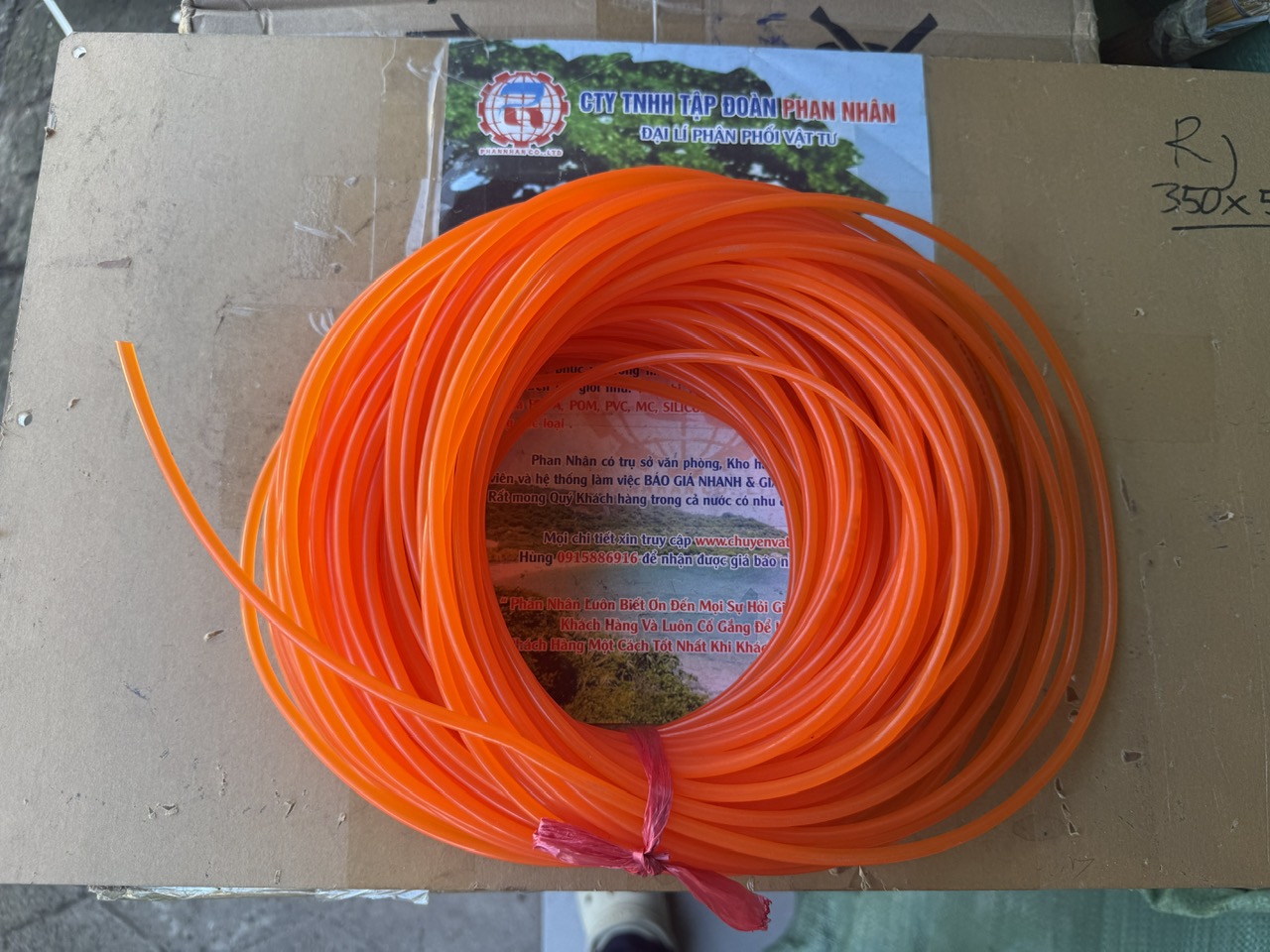 Dây Nhựa PU tròn Đặc D8, D10, D12, D15 Màu Cam.